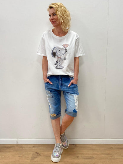 Shorts/Bermuda  "Jeans"  mit Details blau