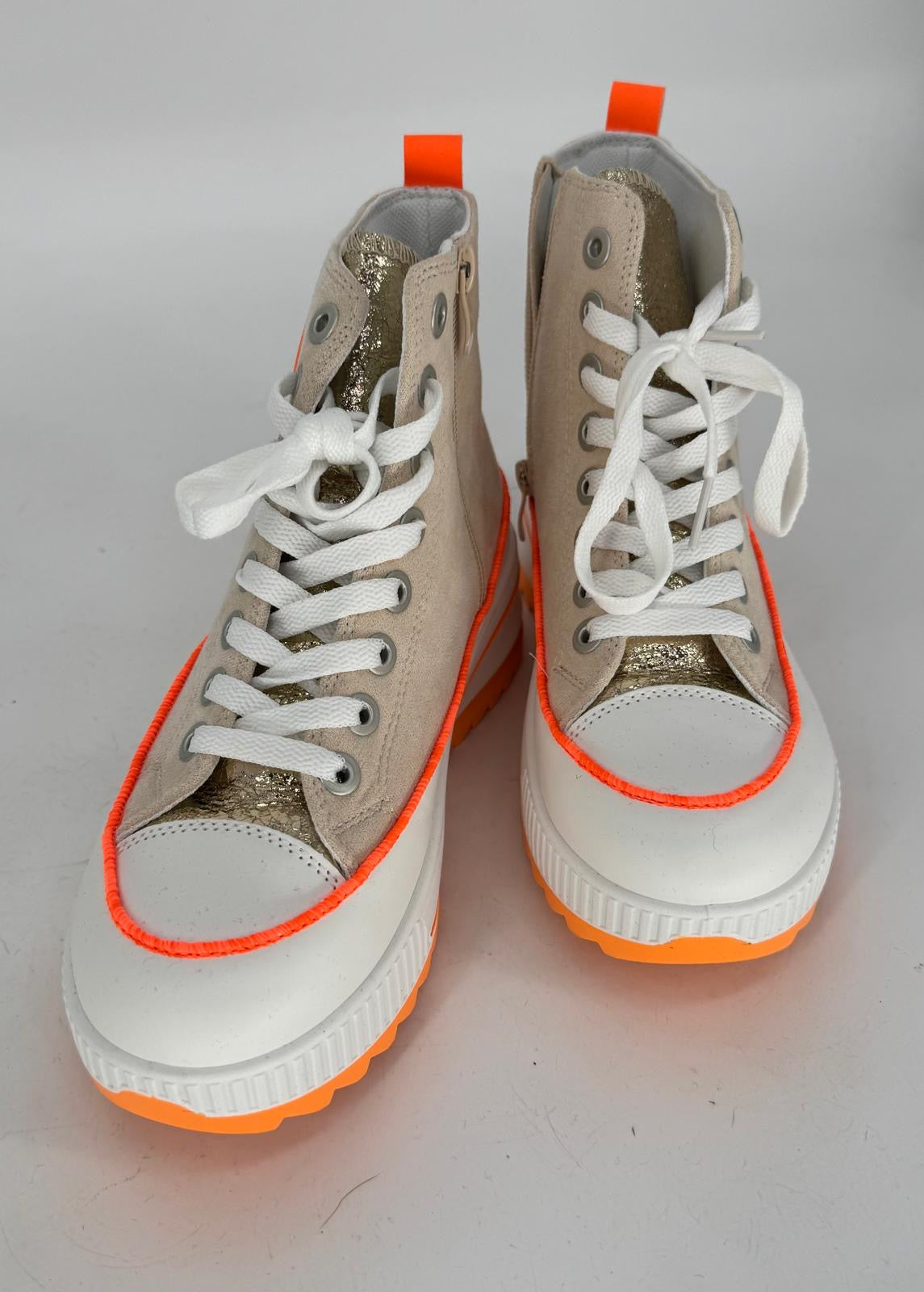 Sneaker mit Plateausohle, beige/orange-860