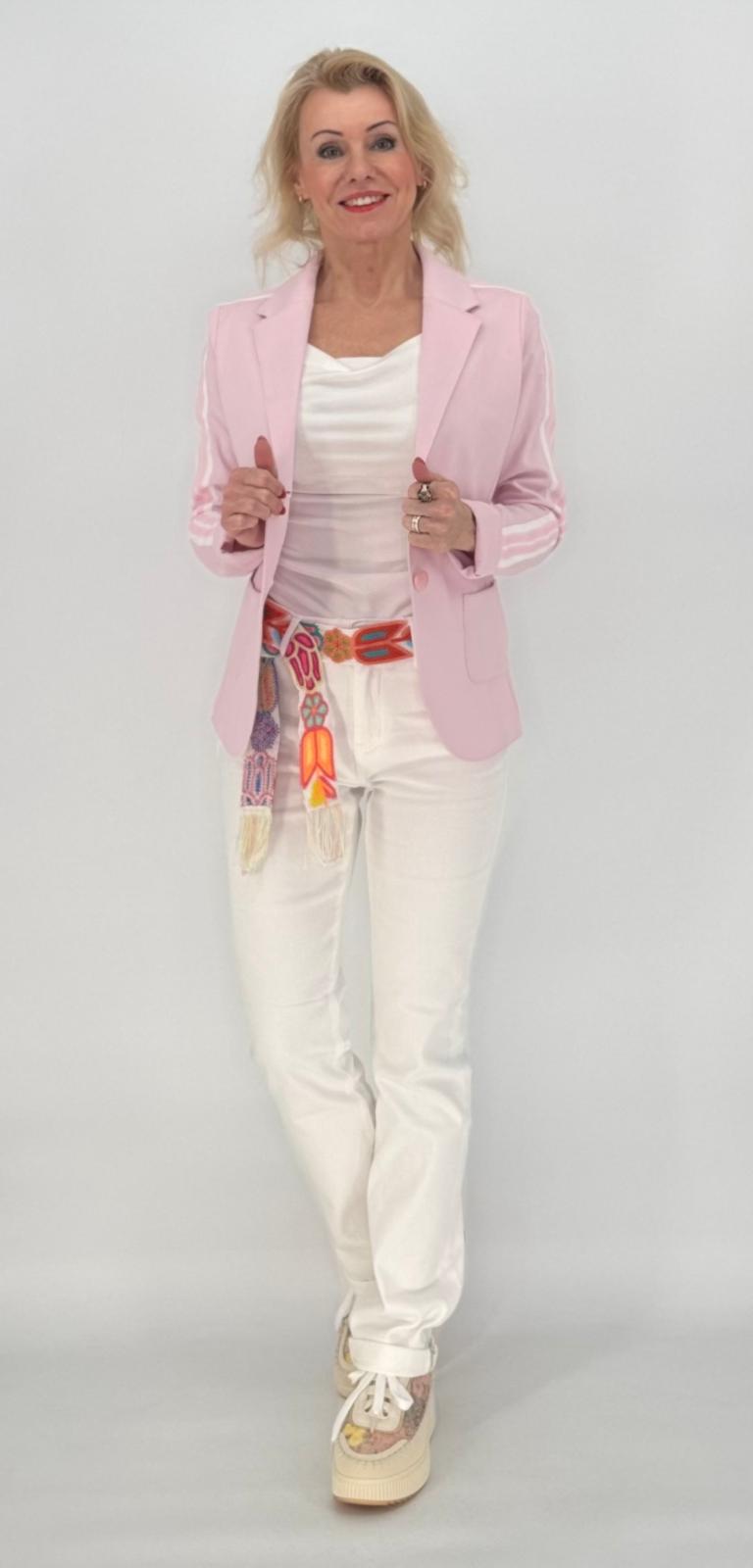 ESViViD Blazer mit seitlichen Streifen rosa