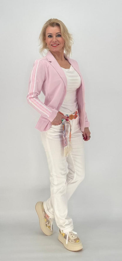 ESViViD Blazer mit seitlichen Streifen rosa