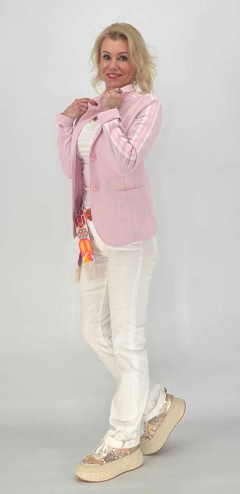 ESViViD Blazer mit seitlichen Streifen rosa