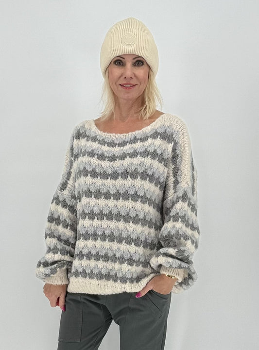 Pullover beige/grau