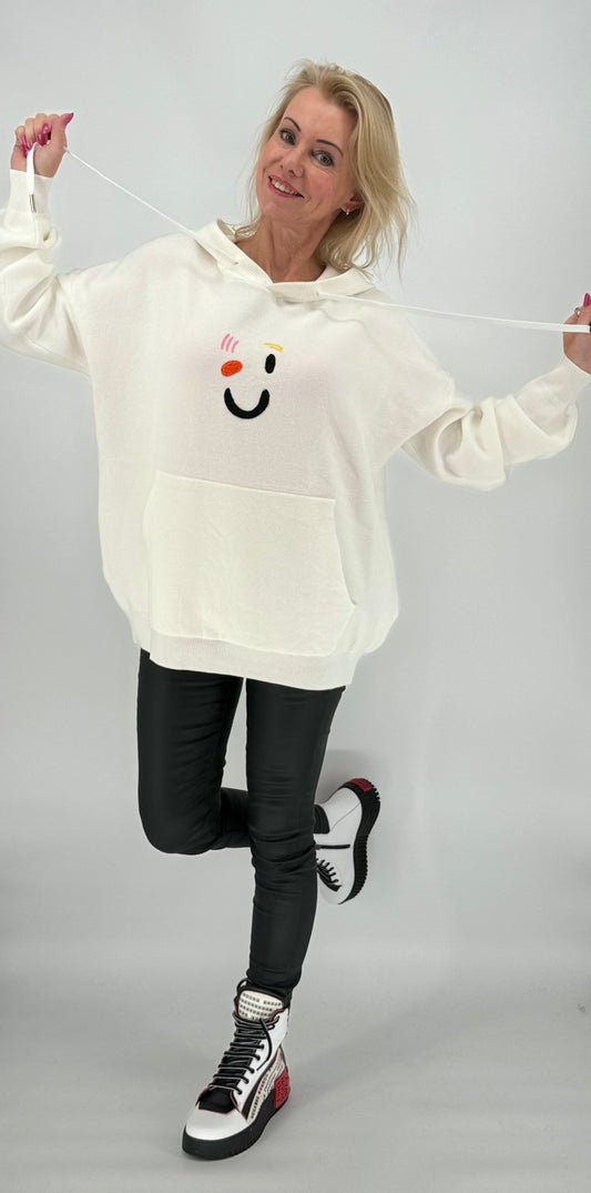 Pullover Smiley mit Kapuze