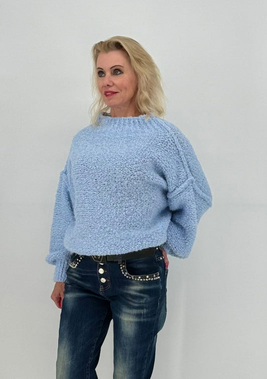 Pullover hellblau Bouclé