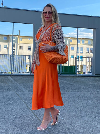 Kleid orange 20% Seide