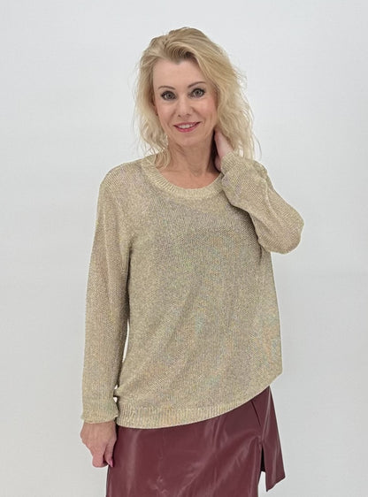 Netz Pullover gold