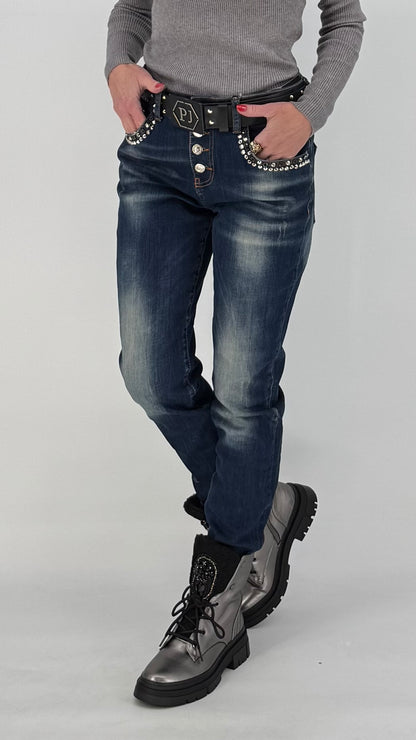 Boy Friend Jeans  PUCCIHINO mit Nieten