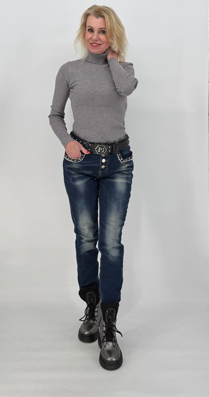 Boy Friend Jeans  PUCCIHINO mit Nieten