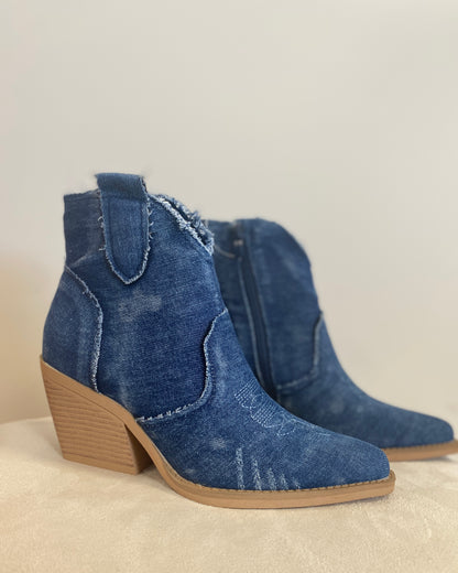 Stiefel, Cowboystiefel jeans kurz DES676