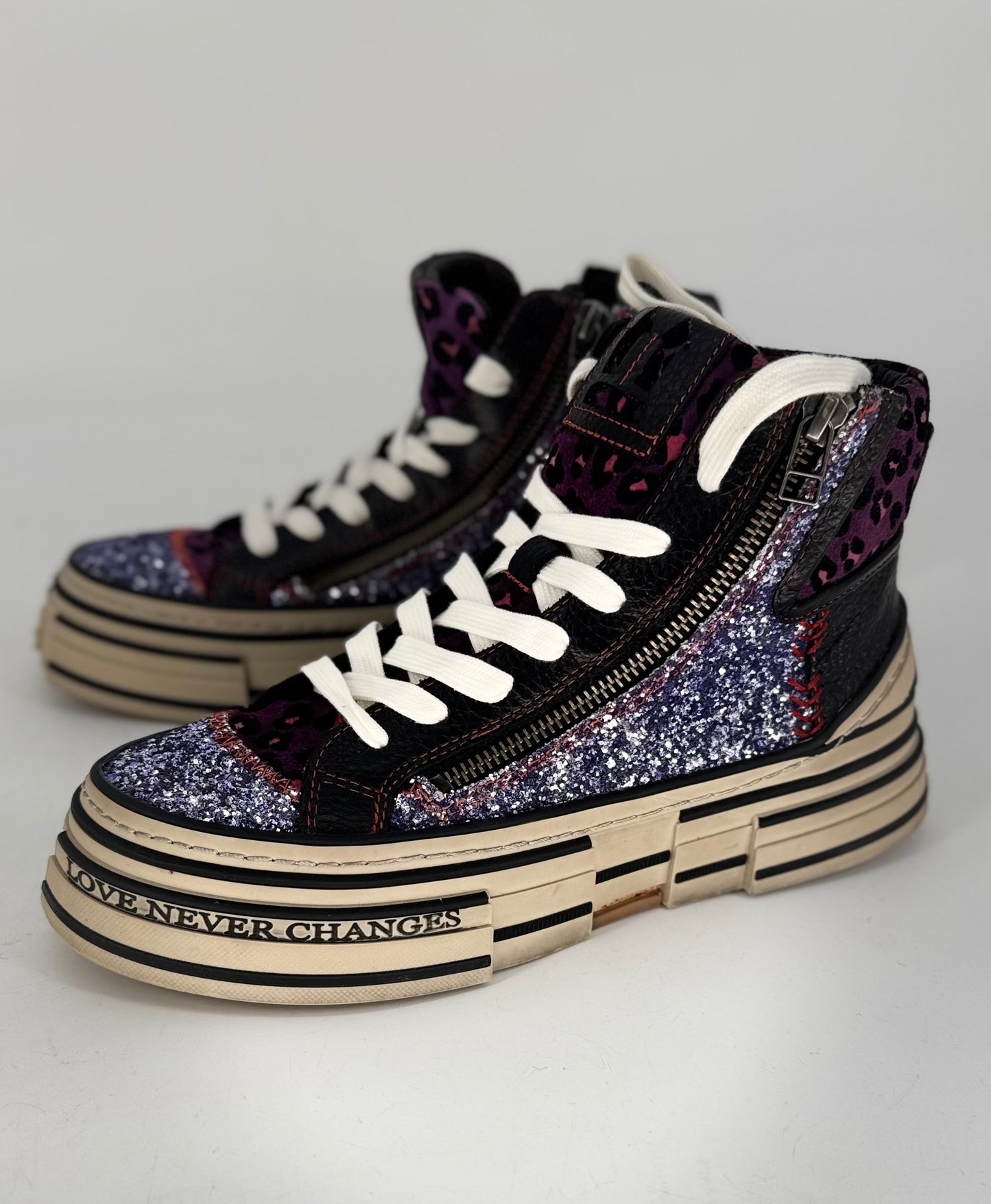 Sneaker Rebecca Purle/Blackmit Glitzer XY58-3 V3