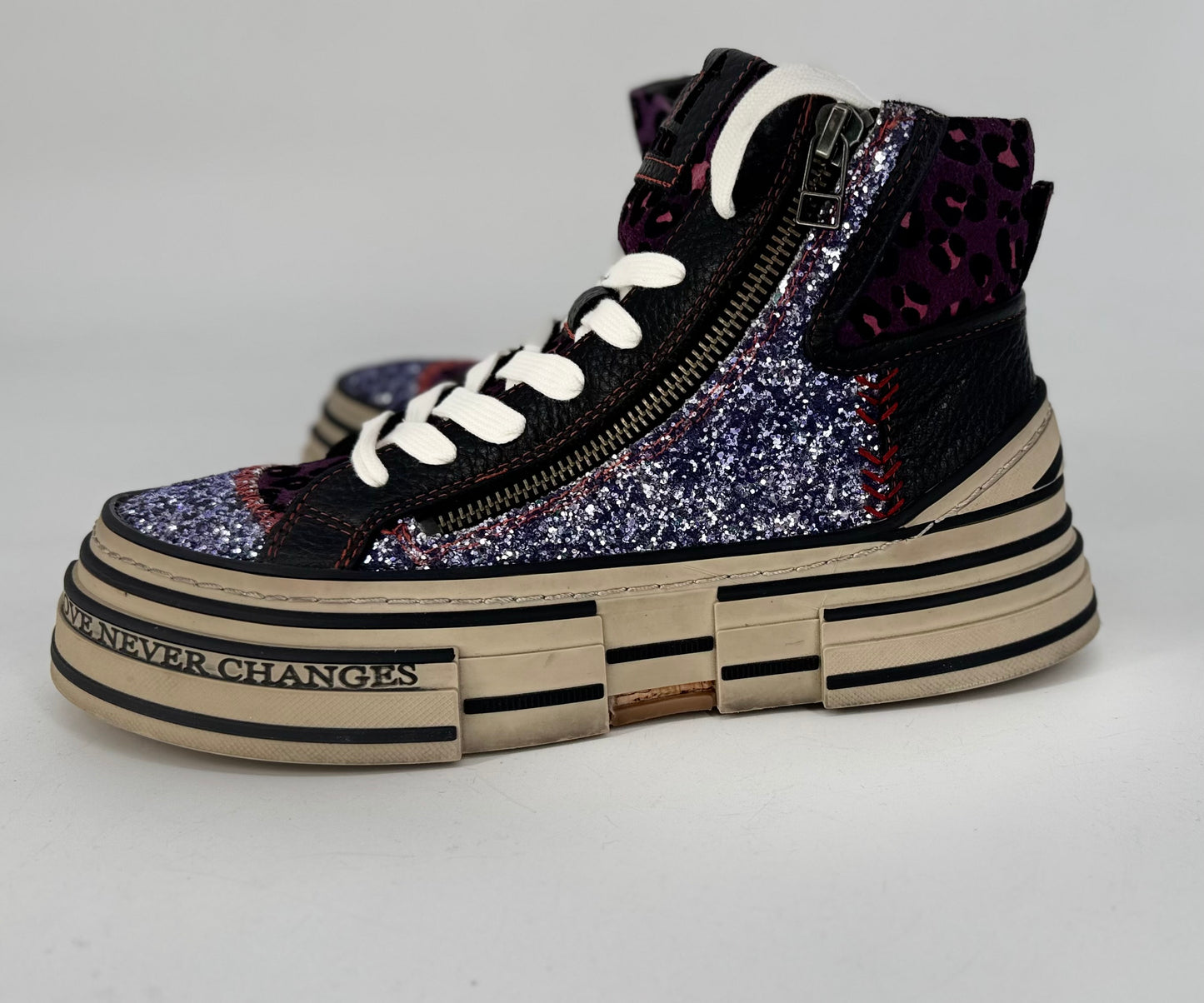 Sneaker Rebecca Purle/Blackmit Glitzer XY58-3 V3