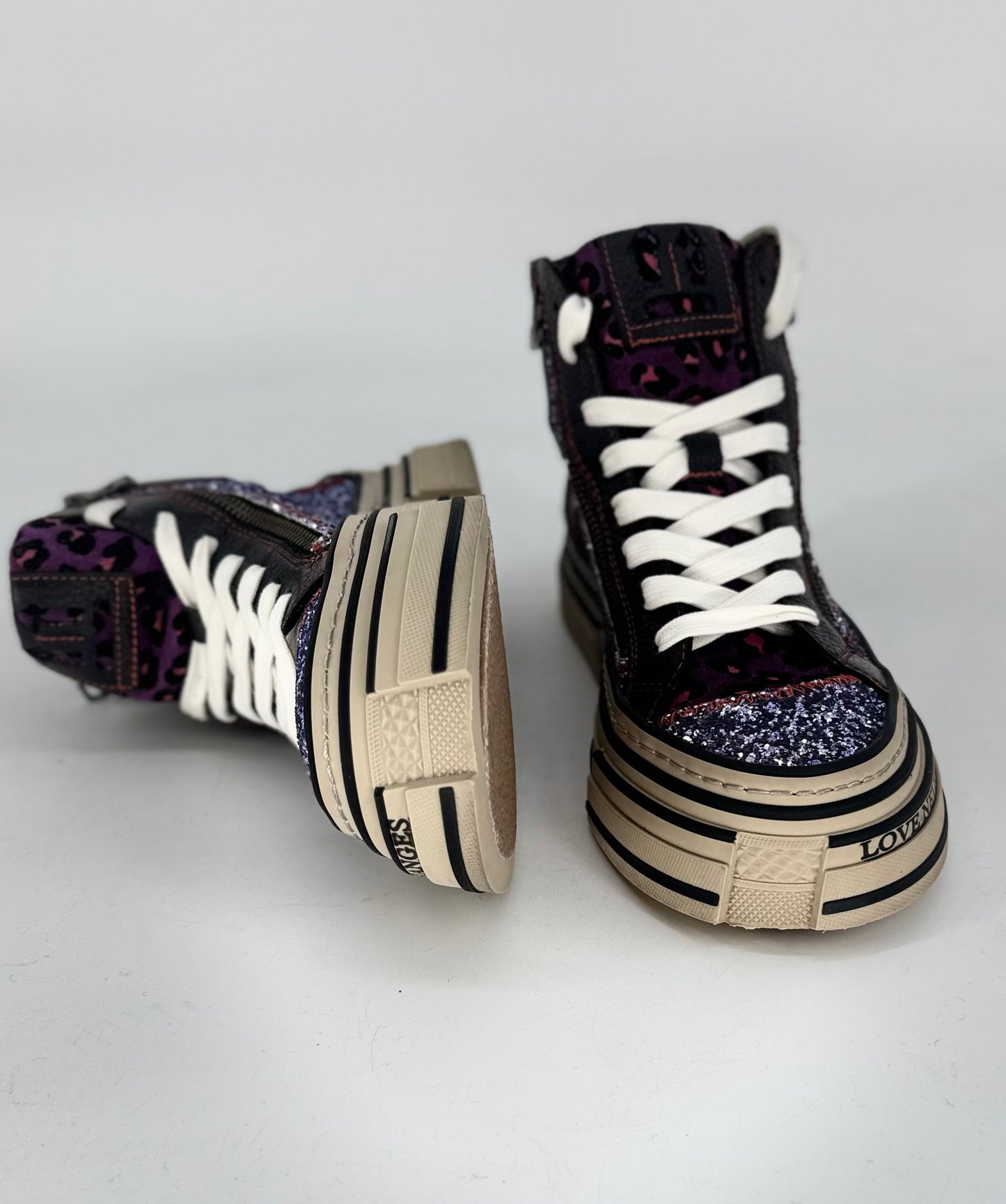 Sneaker Rebecca Purle/Blackmit Glitzer XY58-3 V3