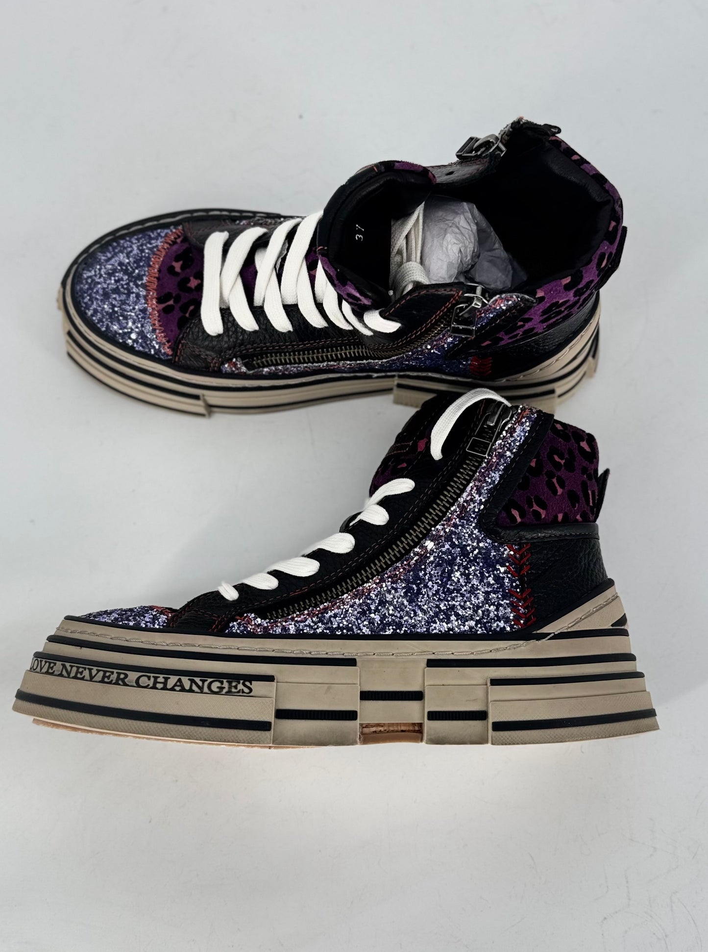 Sneaker Rebecca Purle/Blackmit Glitzer XY58-3 V3