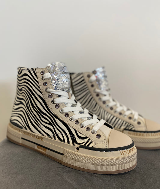 Sneaker Rebecca White Boots Zebra