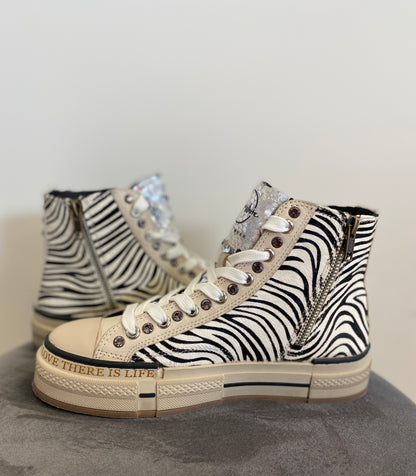 Sneaker Rebecca White Boots Zebra