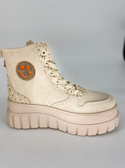 Boots beige mit Smiley