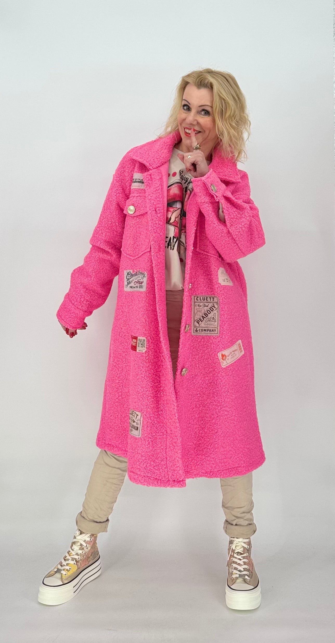 Jacke "Valentino" long rosa