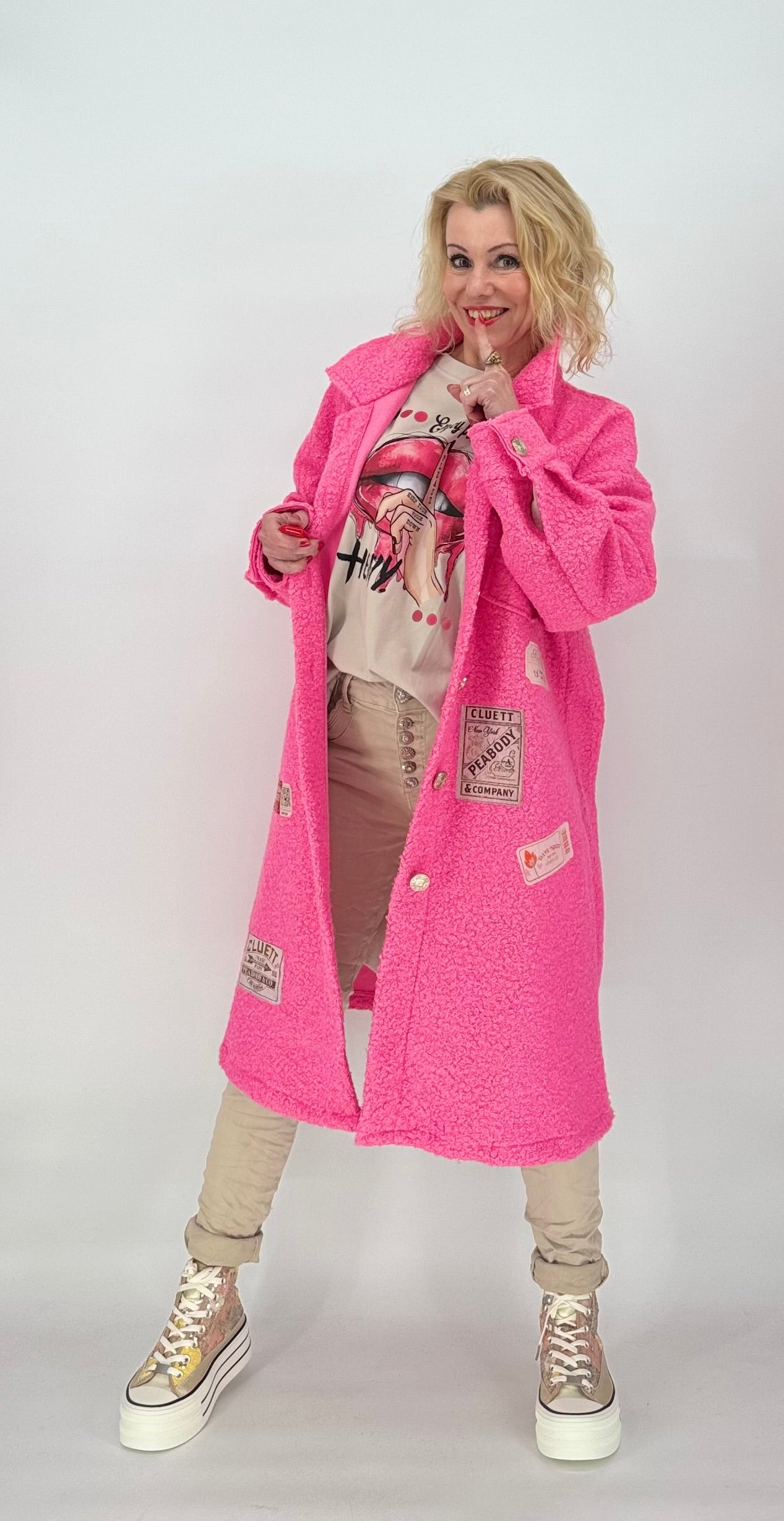 Jacke "Valentino" long rosa