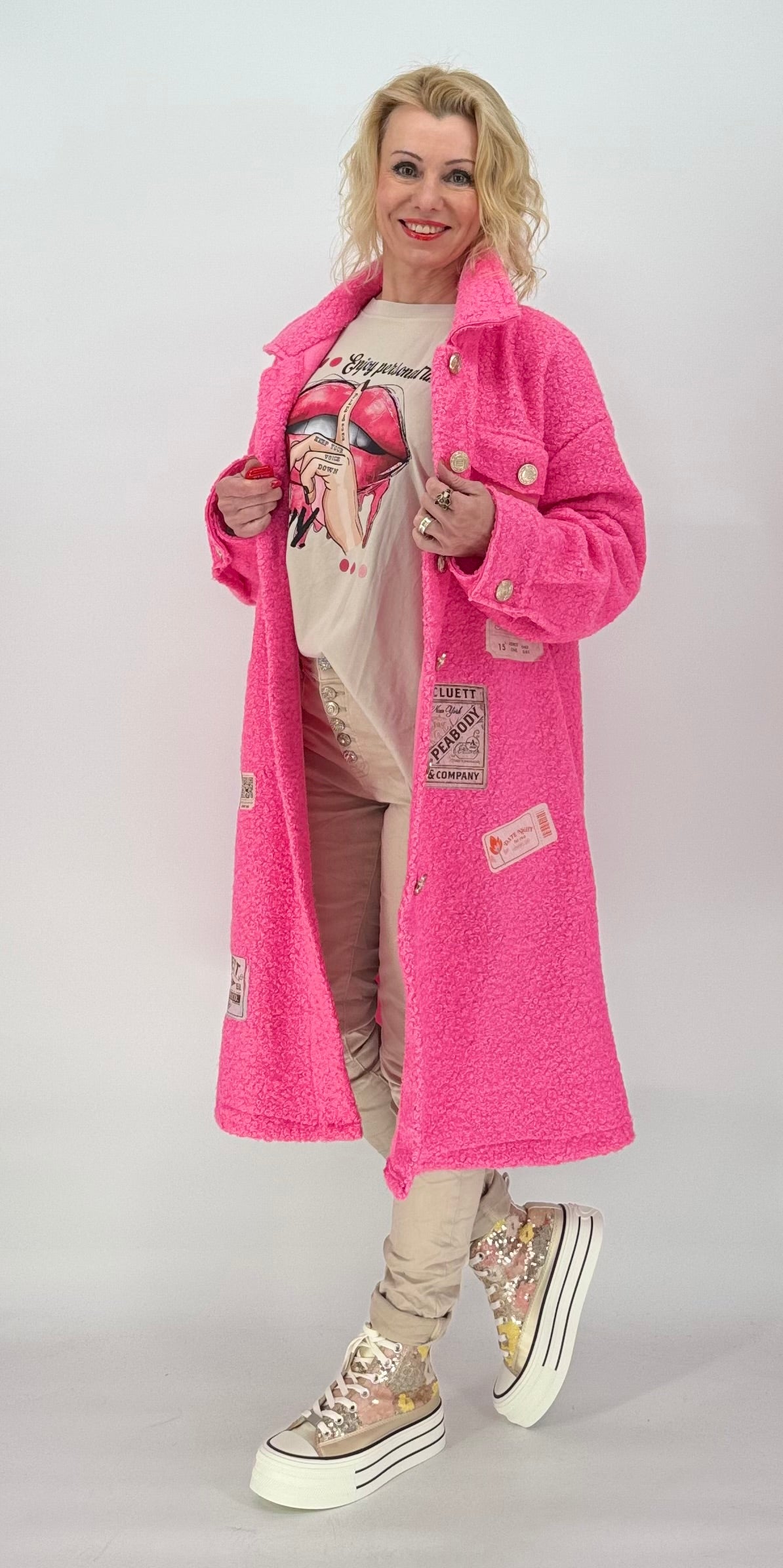 Jacke "Valentino" long rosa