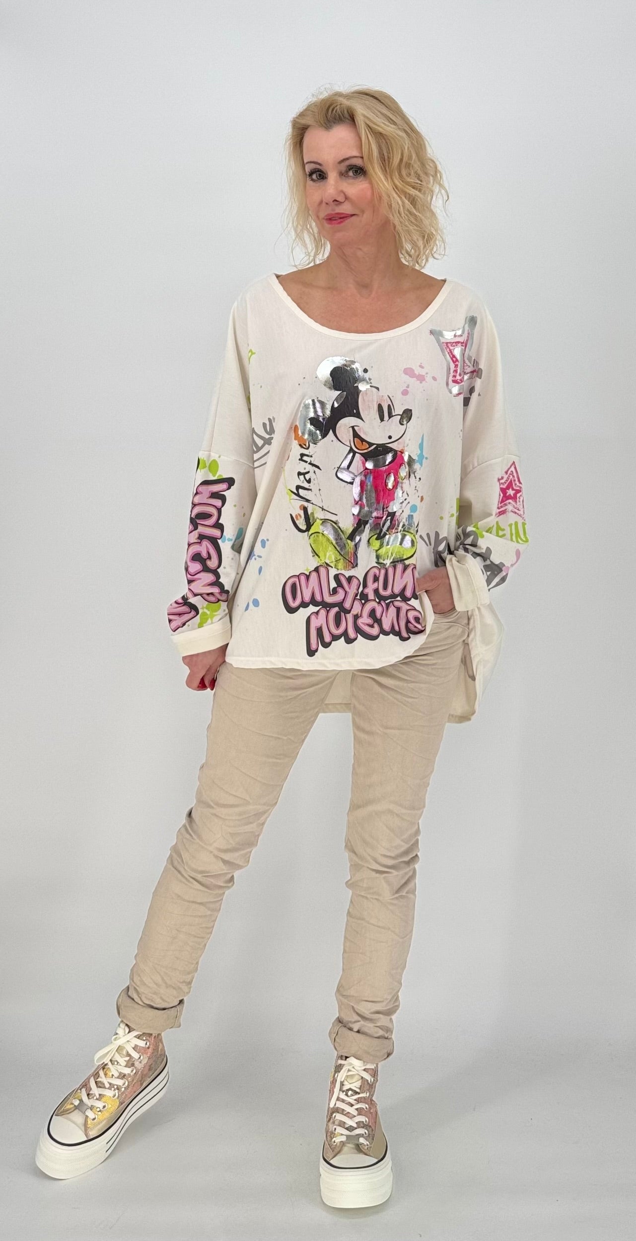 Sweatshirt in weiß "Mickey"