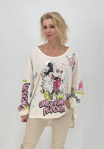 Sweatshirt in weiß "Mickey"