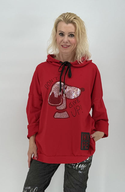 Sweatshirt "Snoopy" mit Kapuze rot