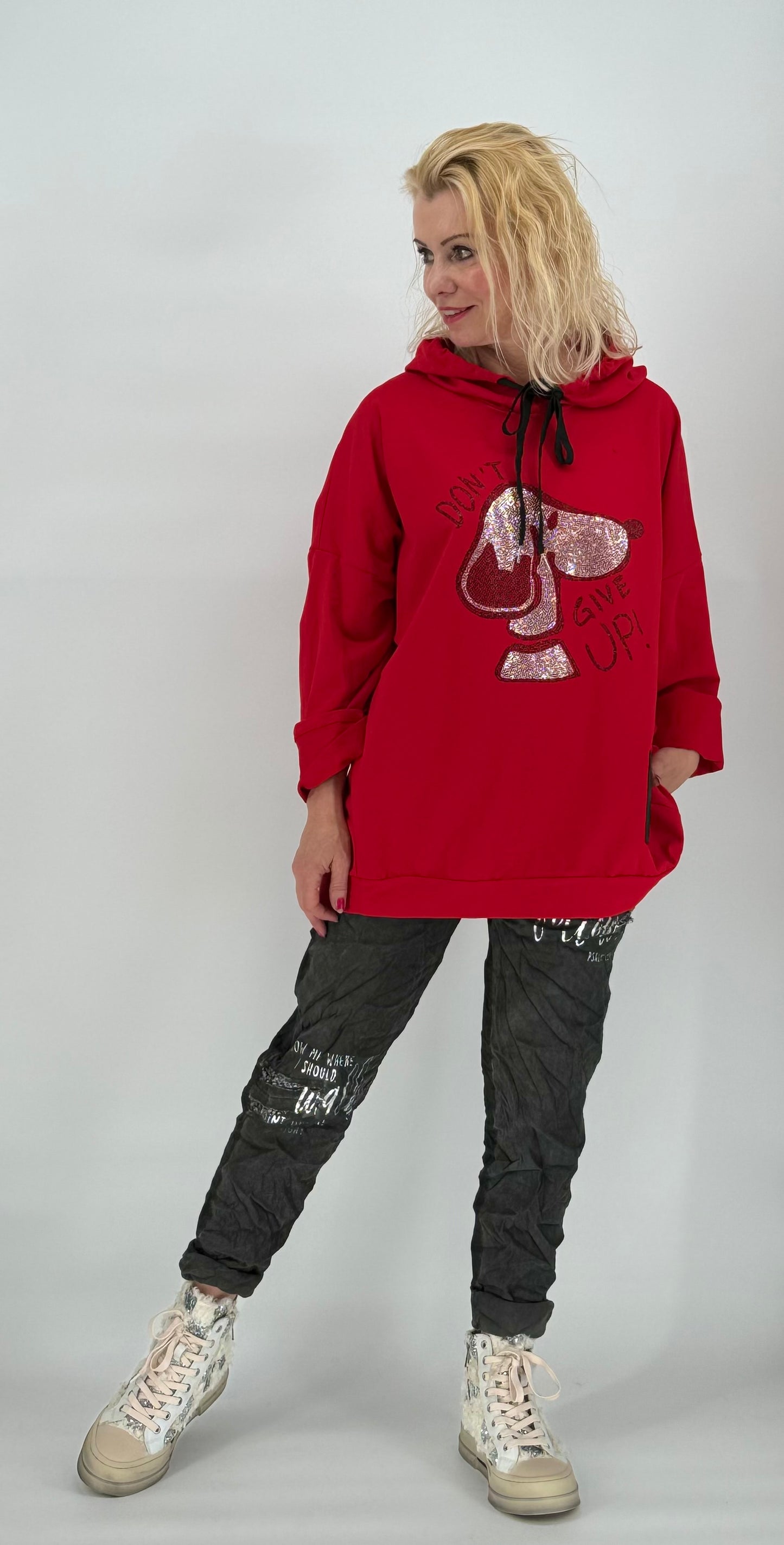 Sweatshirt "Snoopy" mit Kapuze rot