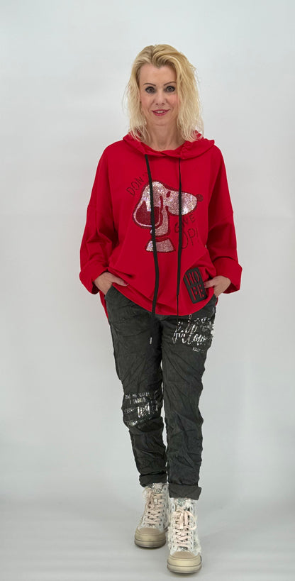 Sweatshirt "Snoopy" mit Kapuze rot