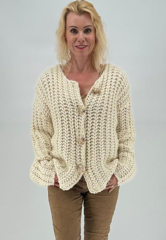 Strickjacke beige