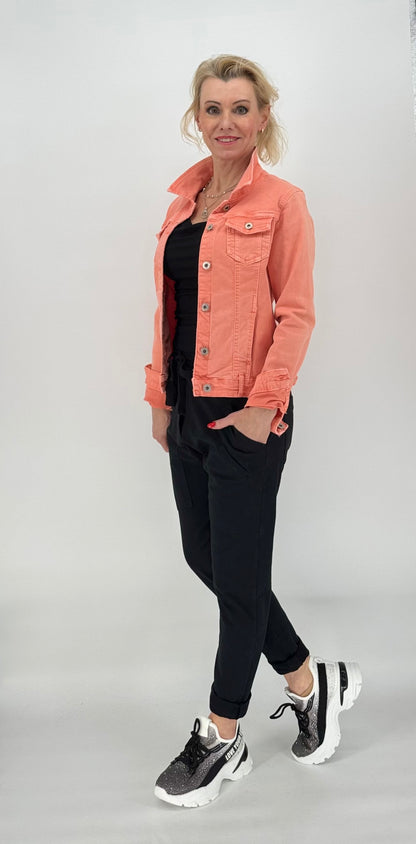 Jeans Jacke "light Denim" orange