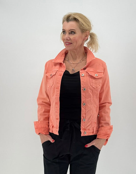 Jeans Jacke "light Denim" orange