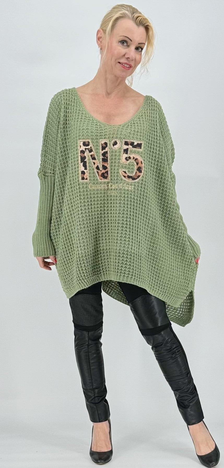 Netz Pullover "N5" grün