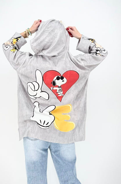 Sweatshirt mit Kapuze Snoopy "Love"