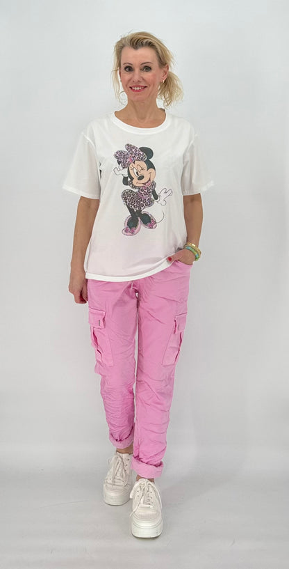 T-Shirt weiß "Minnie" pink  1372