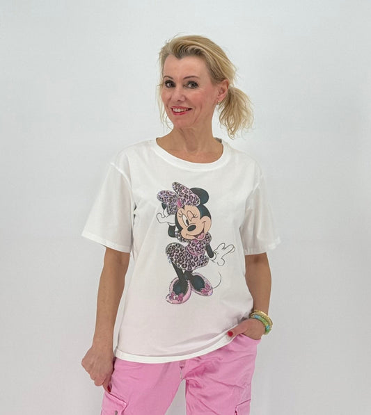 T-Shirt weiß "Minnie" pink  1372