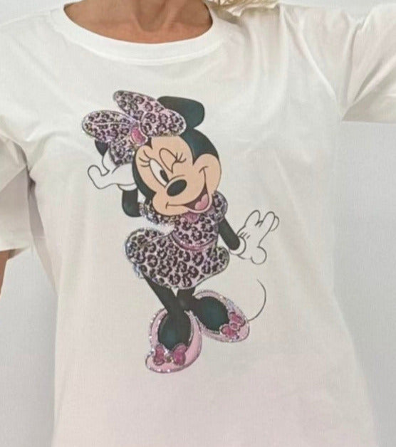 T-Shirt weiß "Minnie" pink  1372