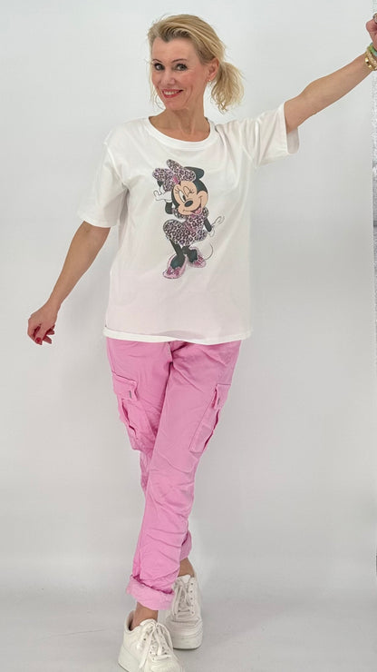 T-Shirt weiß "Minnie" pink  1372