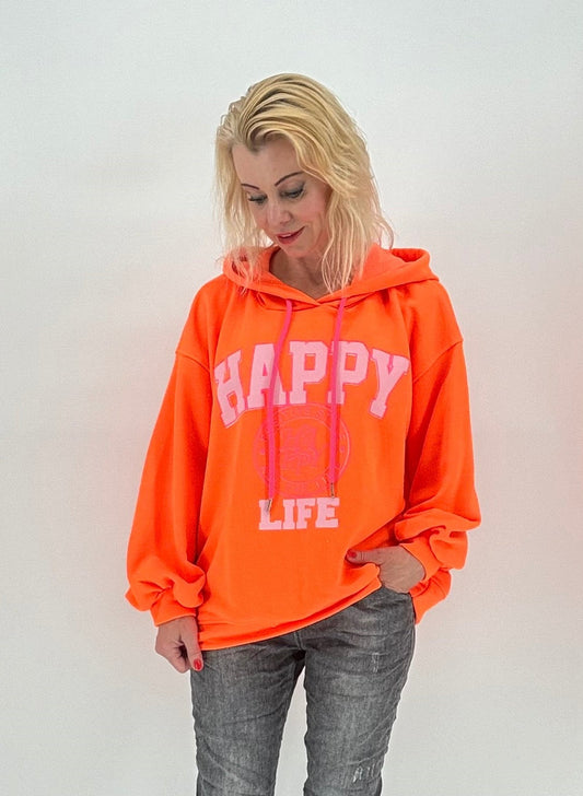 Sweatshirt "HAPPY" orange