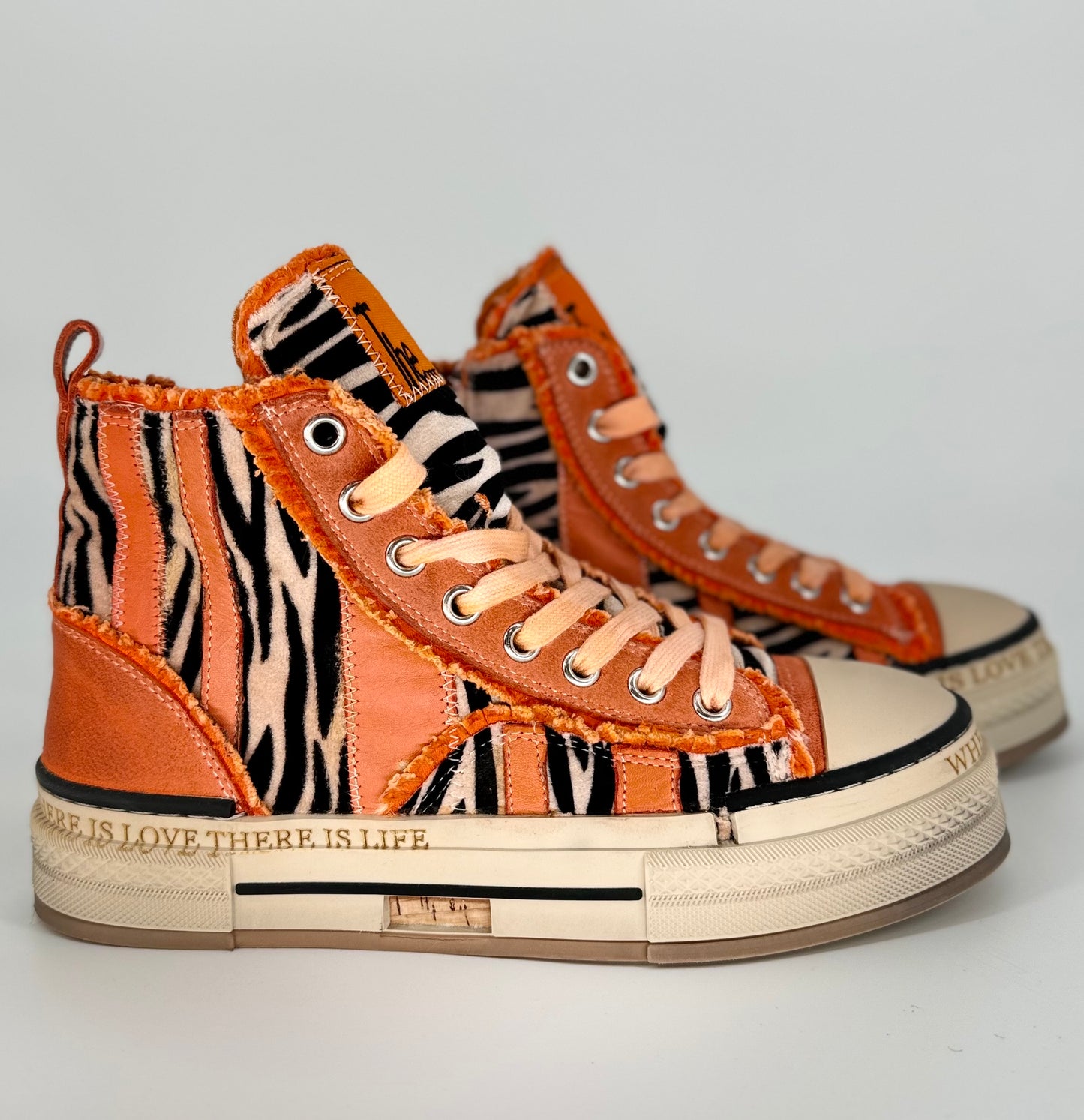 Sneaker Rebecca White Zebra orange