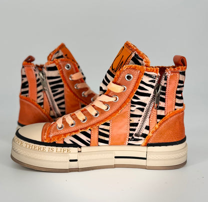 Sneaker Rebecca White Zebra orange