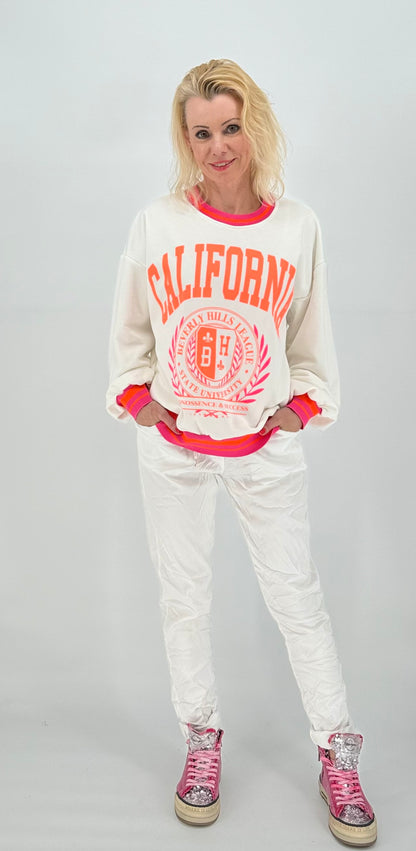 Sweatshirt "California" weiß