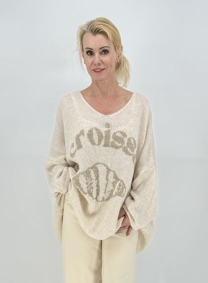 Pullover "Croissant" beige