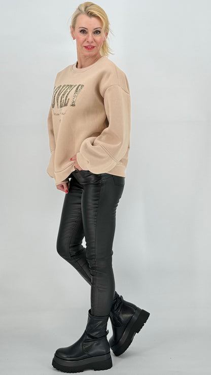 Sweatshirt "LOVELY"  beige