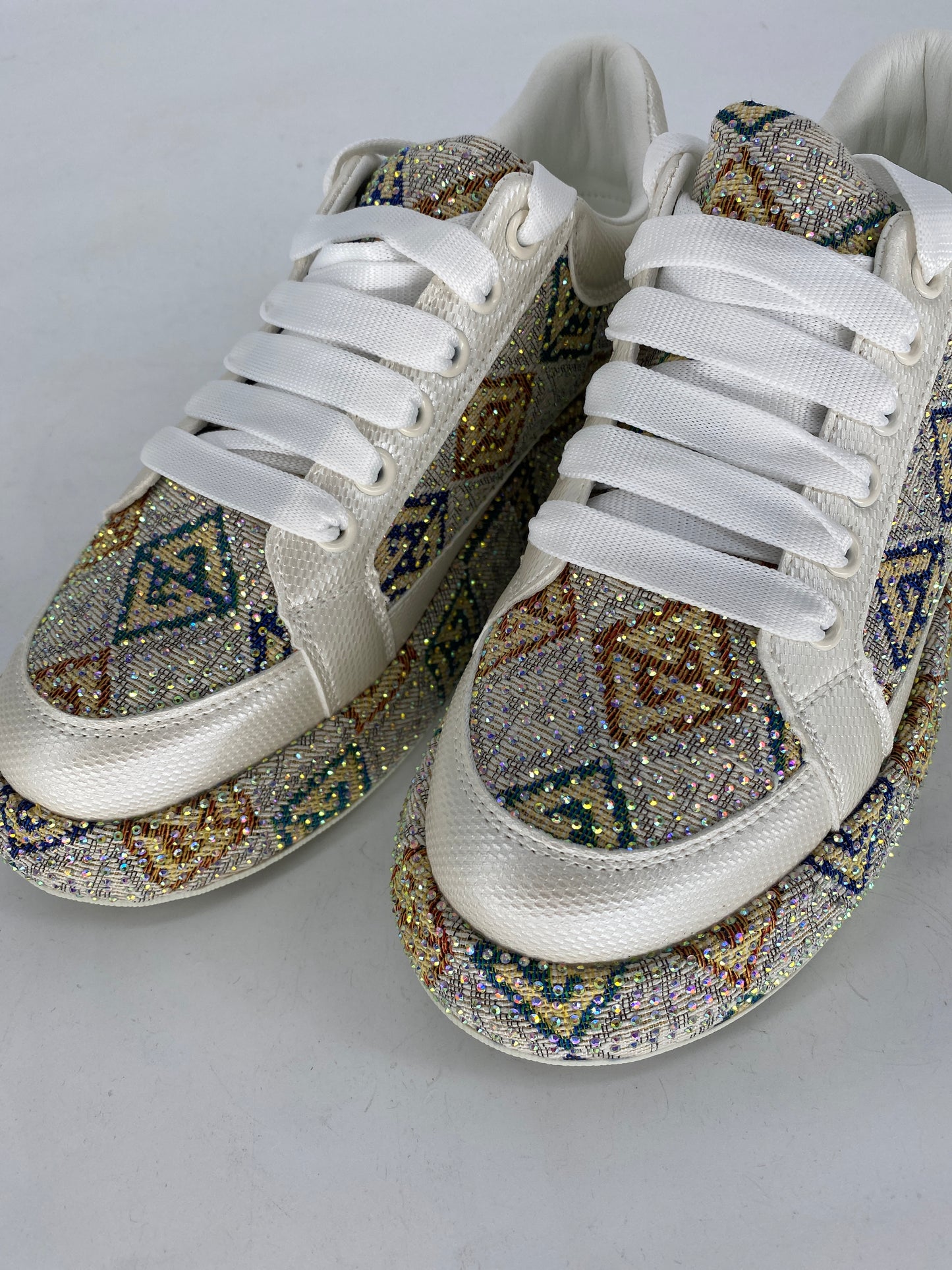 Platform Sneaker Strass Dicken sohlen 8-141 weiß