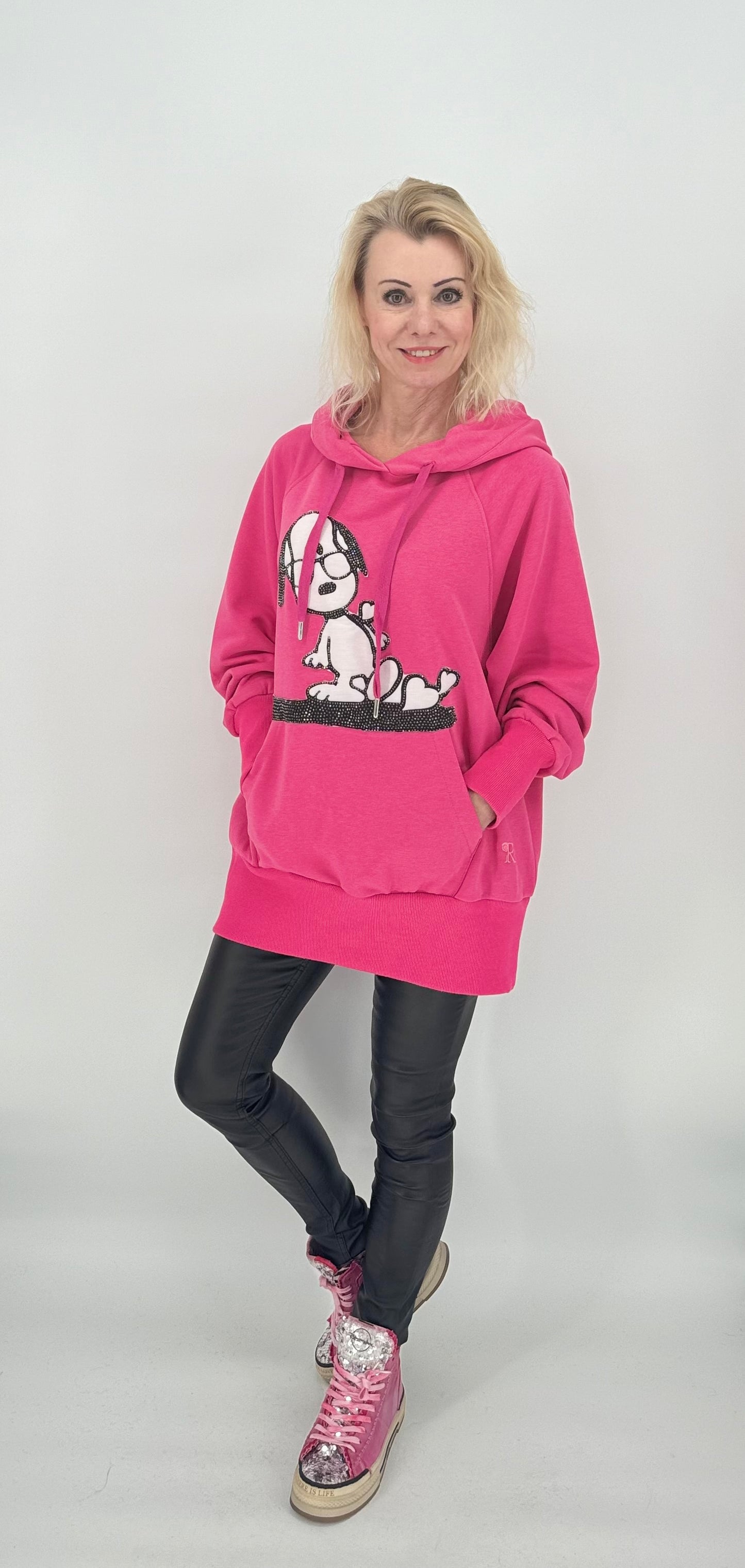 Hoodie Snoopy pink mit Kapuze