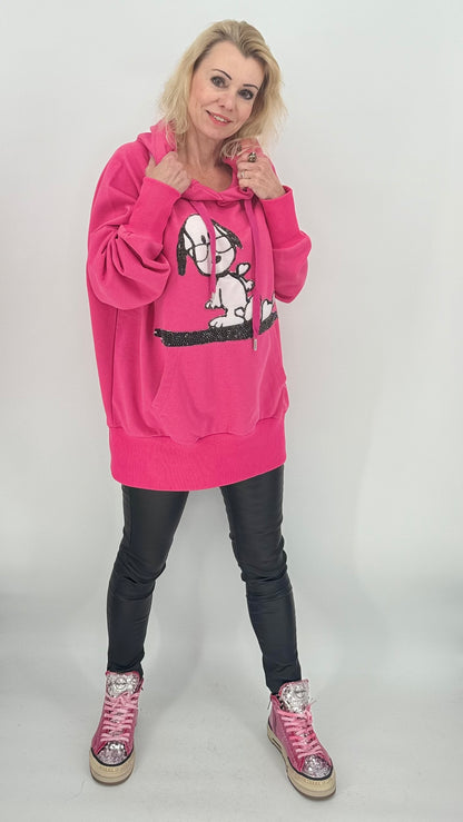 Hoodie Snoopy pink mit Kapuze