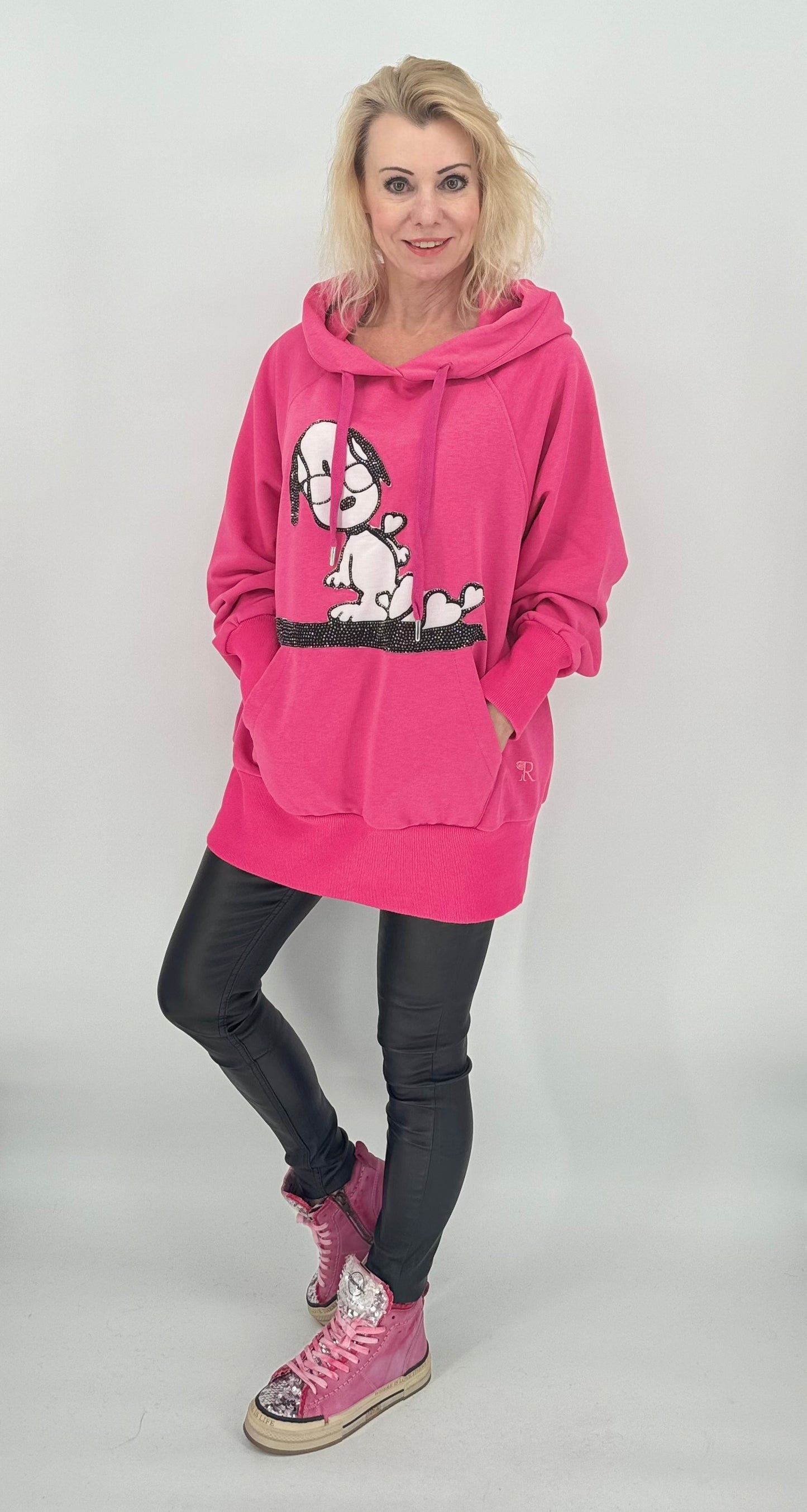 Hoodie Snoopy pink mit Kapuze