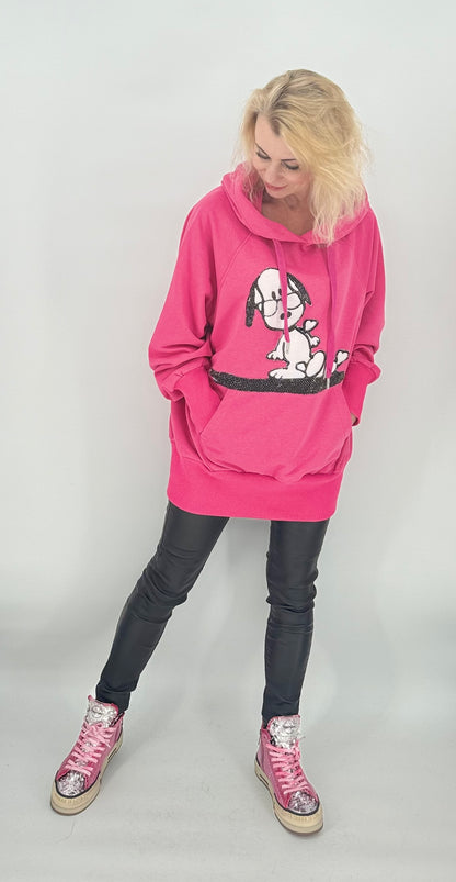 Hoodie Snoopy pink mit Kapuze