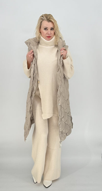 Asymmetrischer Pullover beige