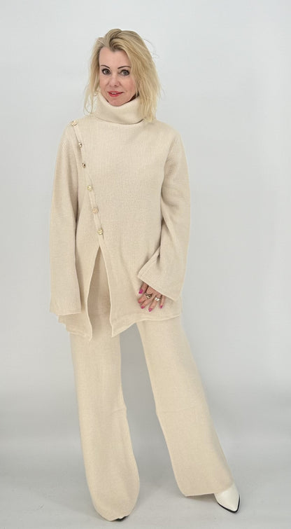 Asymmetrischer Pullover beige